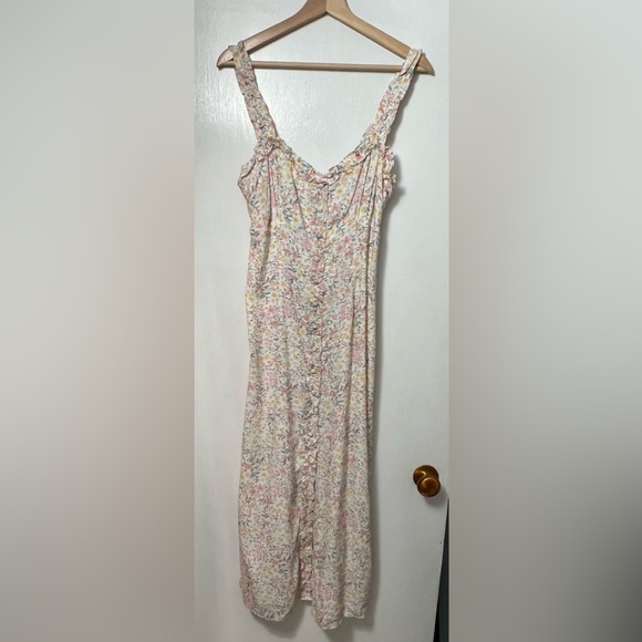 NWT Ever New sundress, white w/ floral print, ruffle and button details, sz 6 - Picture 4 of 7